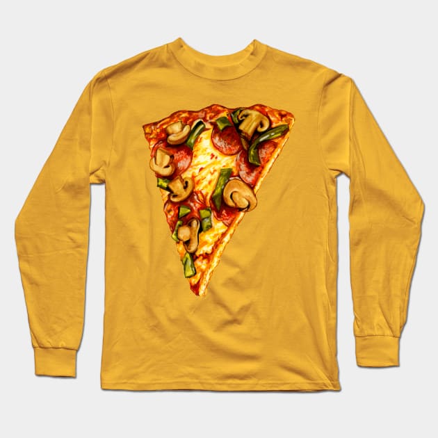 Pizza Long Sleeve T-Shirt by KellyGilleran